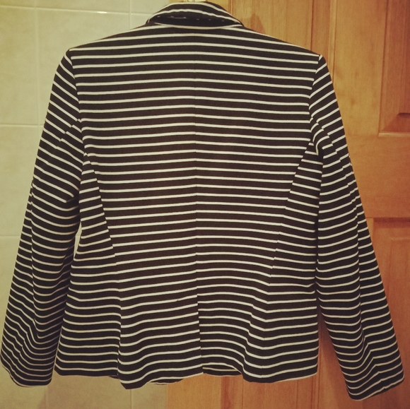 Target Black And White Striped Blazer Jacket Size 16 - Picture 2 of 3